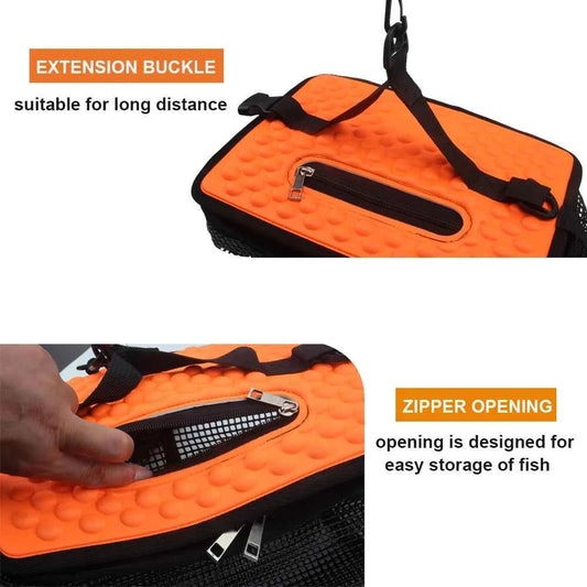 Floating Fish Basket Fish Basket for Caught Fish Foldable Fishing Holder Minnow Bucket Portable Collapsible Mesh Fishing Bait