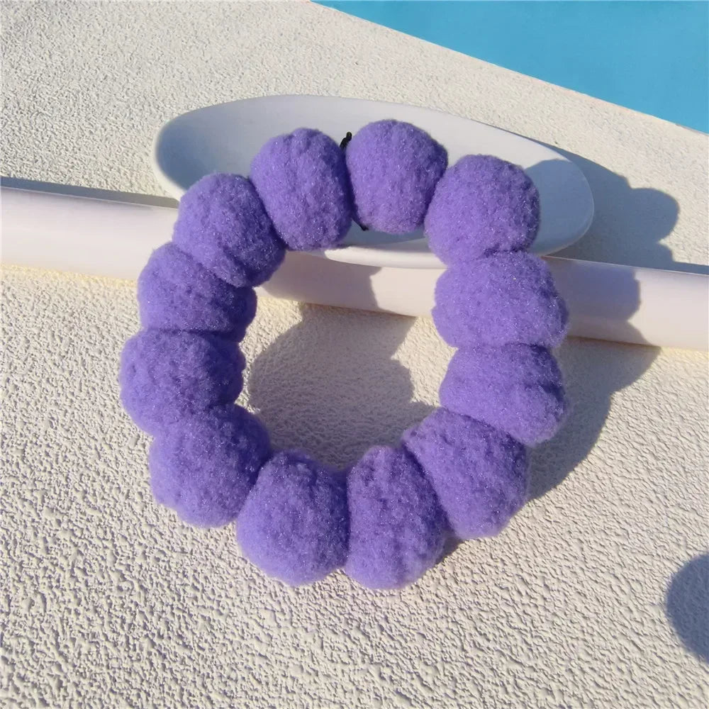 New Soft 3cm Plush Ball Handmade Pet Dog Collar Cartoon Solid Color Cat Necklace Decoration Poodle Samoyed Bichon Accessories