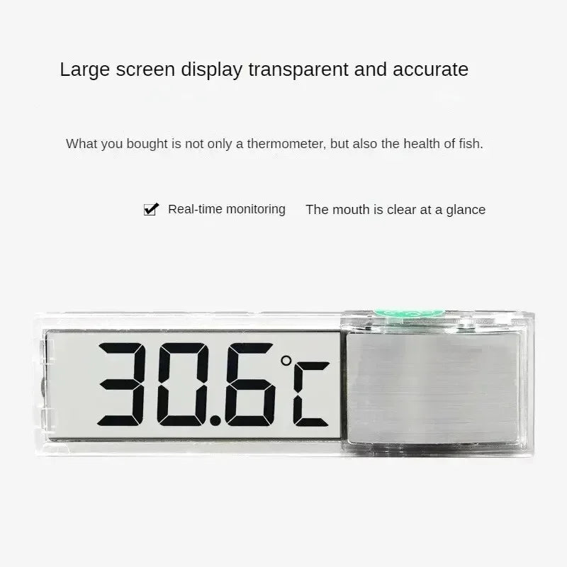 Aquarium Digital Wireless Thermometer Transparent LCD Display Temperature Gauge External Stick-on Electronic Water Thermometer