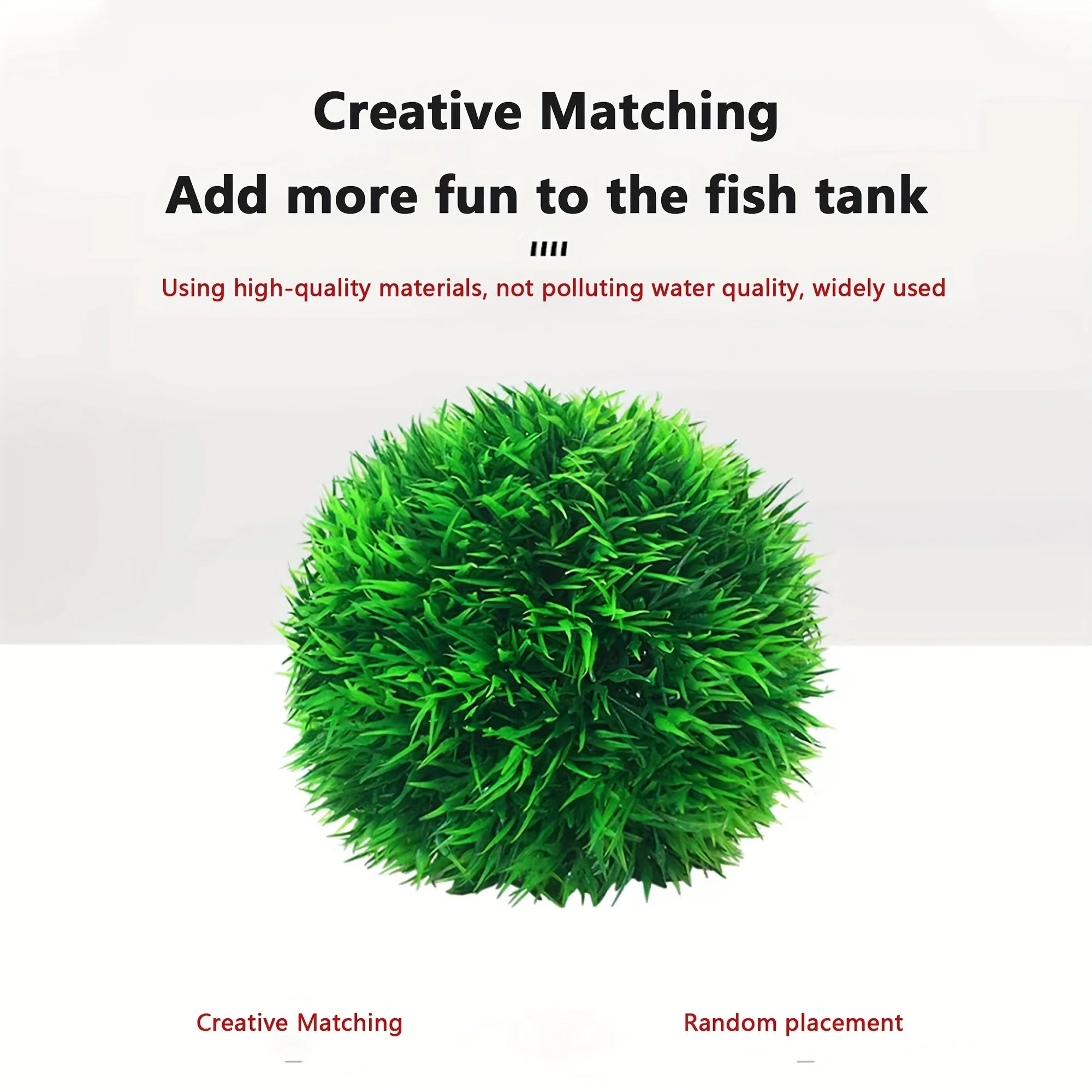 Aquarium Decorative Artificial Aquarium Grass Ball – Durable Faux Water Plant for Fish Tank Decor, Fade-Resistant