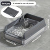 KEMORELA EXtra Large Stainless Steel Cat Litter Box with Lid - Enclosed LitterPan High-Sided Resistant Leak-Proof Cat Litter Mat