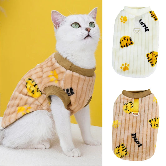 Korean Style Sphynx Cat Sweater with Buckle Winter Warm Pet Clothes for Cats Gotas Garfield Persian Pullovers mascotas Clothing - Play Paws Toys