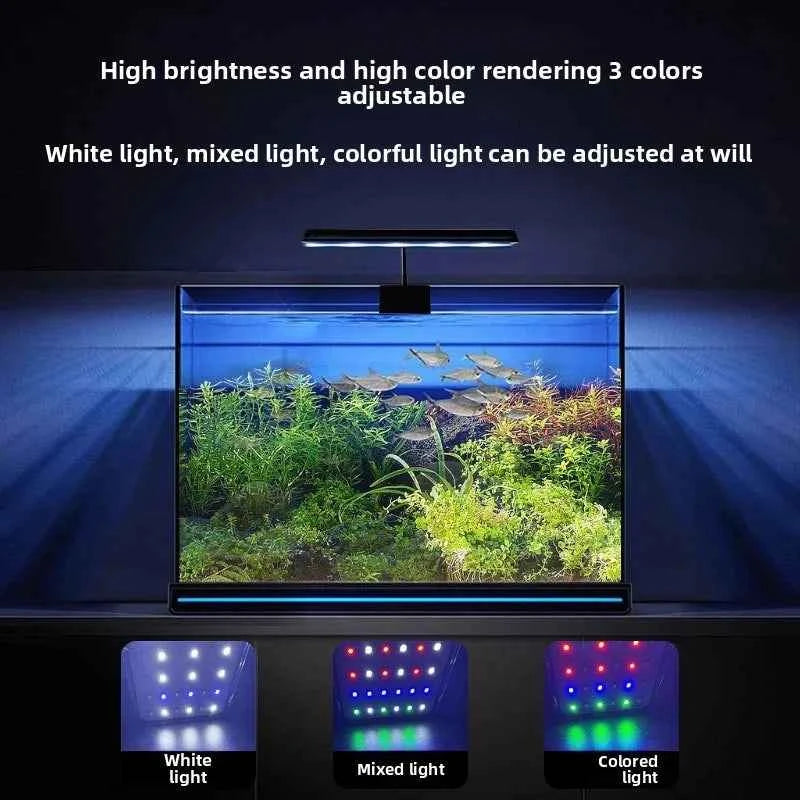 Rgb Led Fish Tank Color Changing Ornamental Light Three Color Dimming Full Spectrum Plant Water Grass Light Usb Timing Function