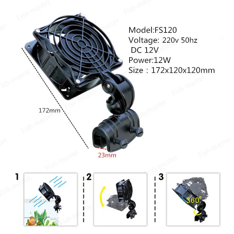 Aquarium fish tank automatic temperature control fan tank cooling aquarium fan water cooling mute 1 2 3 4 5 6
