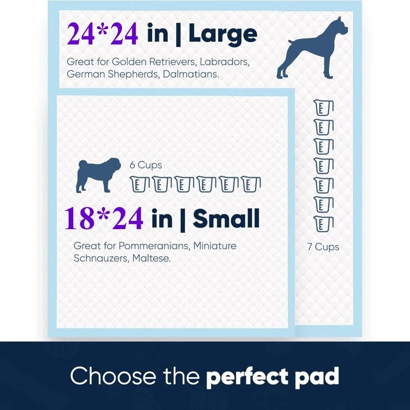 100/50/40PCS Dog Pee Pads with Leak-Proof Quick-Dry Design for Potty Training Absorbent Puppy Diapers Disposable Dogs Supplies