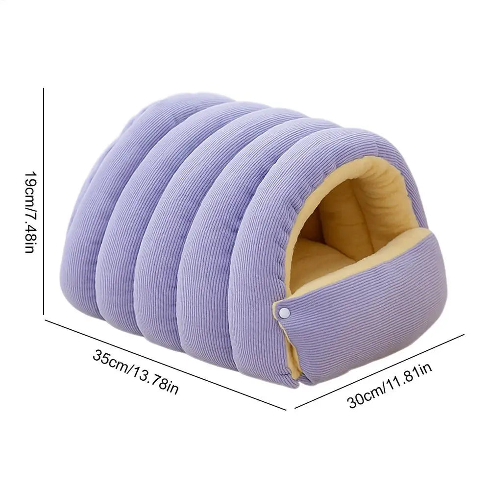 winter Indoor thickened cat bed washable soft short plush fluffy cats sleeping bed enclosed warm pets bed for Puppy Kitten - Play Paws Toys