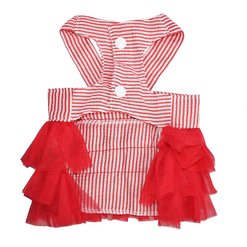 Dog Dress, Fashion Puppy Tutu Princess Dresses for Small Dogs Girl, Sweet Skirt with Dog Bowknot Clips, Spring Dog Cat Clothes
