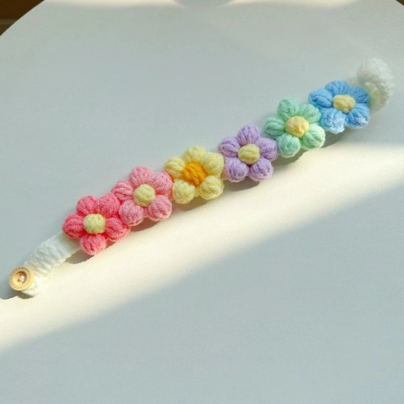 Pet Handmade Three-dimensional Yarn Flower Collar Cute Scarf Decorative Accessories Dog Cat Cute