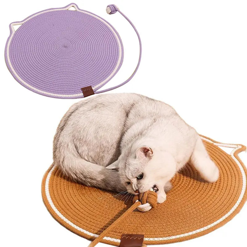 Round Cat Scratch Pad Cotton Rope Pet Sleeping Cat Scratch Board Sofa Furniture Paw Protector