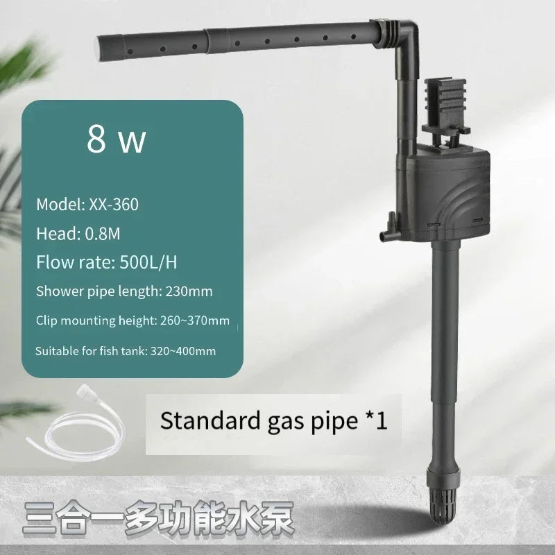 3-in-1 Fish Tank Submersible Pump Top Filter Universal Matching Pump Built-in Pump Oxygenated Circulation Fish Tank Filter