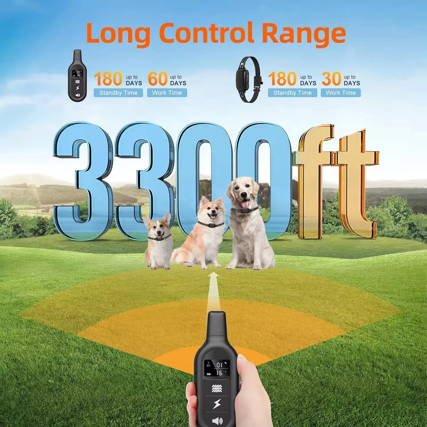 Electric Dog Training Collar Waterproof Dog Bark Collar Pet With Remote Control Rechargeable Anti Barking Device All Size Dogs