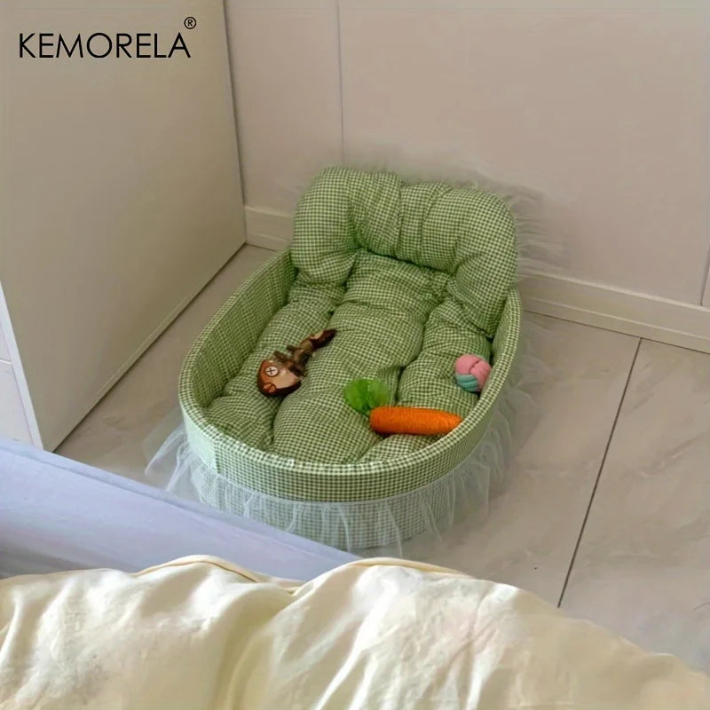 KEMORELA Gauze-edged Cat Princess Sofa Bed Washable and Removable - Universal Pet Mat for All Seasons Suitable for Cats and Dogs - Play Paws Toys