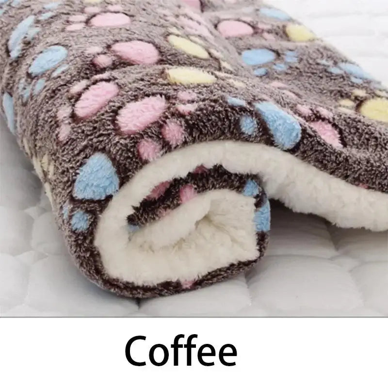 Pet Sleeping Mat Dog Bed Cat Bed Soft Hair Thickened Blanket Pad Fleece Home Washable Warm Bear Pattern Blanket Pet Supplies - Play Paws Toys