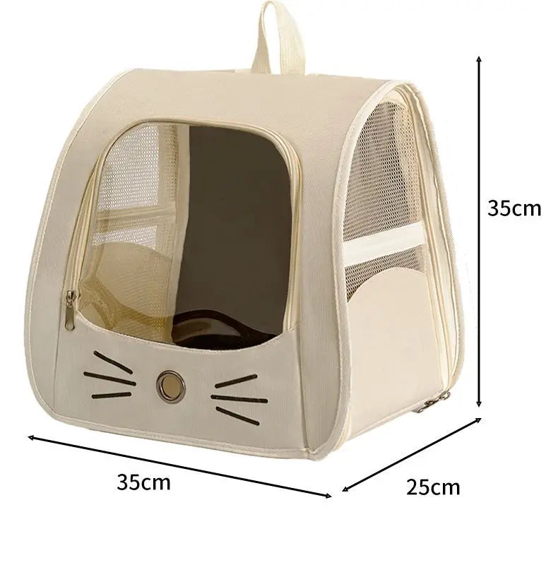 Cat Bag Outing Travel Pet Backpack Cabin Cat Schoolbag Shoulder Cage Multifunctional Bag Car Folding Soothing Anti-scratch - Play Paws Toys