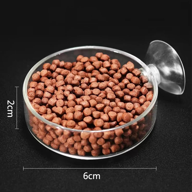 Glass Aquarium Feeder Tube Dish Transparent Fish Tank Shrimp Snail Food Feeder Bowl Aquarium Feeding Accessories Shrimp Feeders