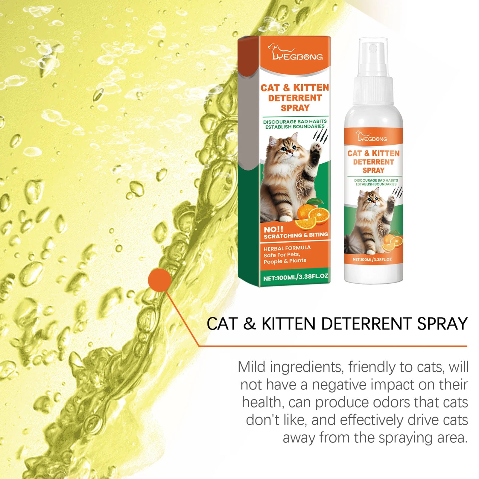 100ml Cat Scratch Deterrent Spray Cat Scratch Furniture Protector Spray Training Pet Training Liquid For Protecting Furniture