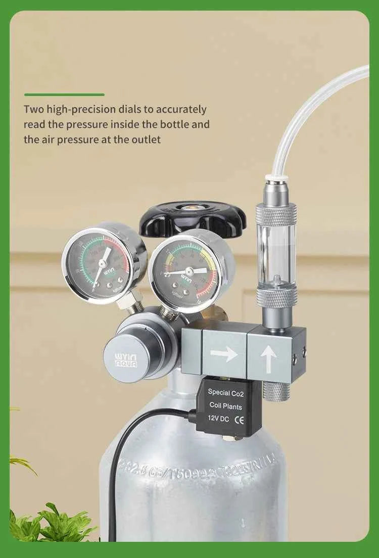 Aquarium CO2 regulator Solenoid valve Quick plug interface Bubble meter Fish tank control system CO2 pressure reducing valve