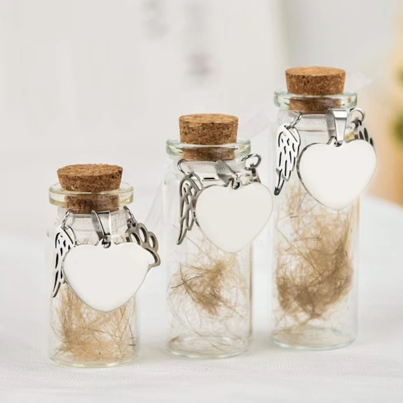 Pet Memorial Bottle For Pet Hair Dogs Cats Fur Keepsake Bottle Storage With 3 Silver Accessories Pet Memorial Urn Container