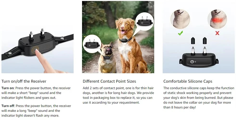 Electric Dog Training Collar Waterproof Dog Bark Collar Pet With Remote Control Rechargeable Anti Barking Device All Size Dogs