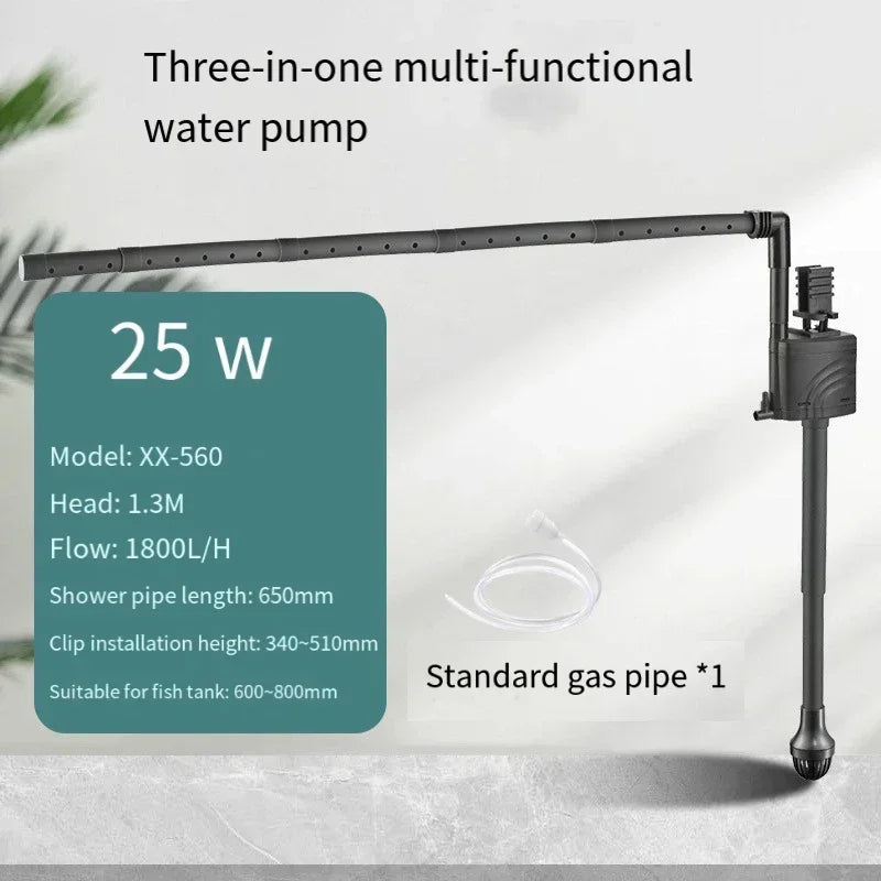 3-in-1 Fish Tank Submersible Pump Top Filter Universal Matching Pump Built-in Pump Oxygenated Circulation Fish Tank Filter