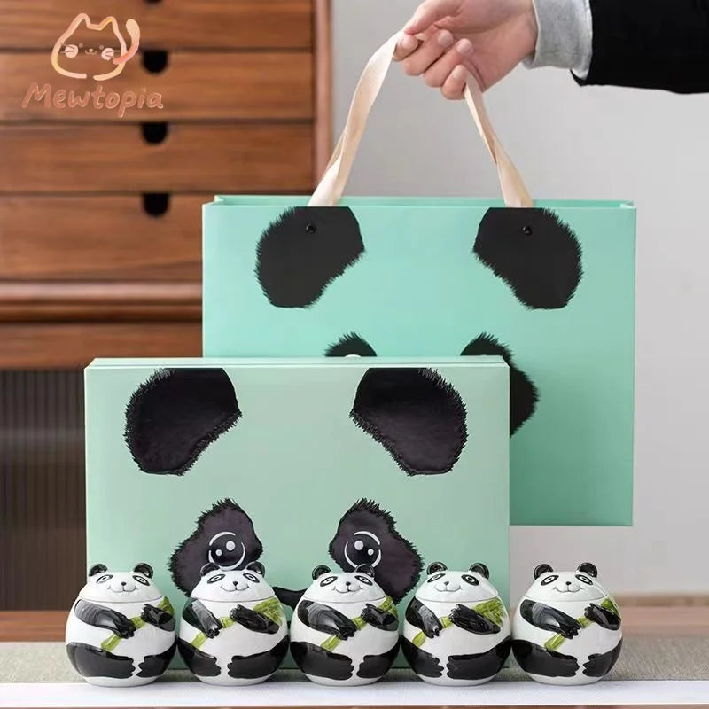 Panda Ceramic Cat and Dog Urn Pet Funeral Cremation Ashes Canister Memorial Box High Quality Small Animal Coffin