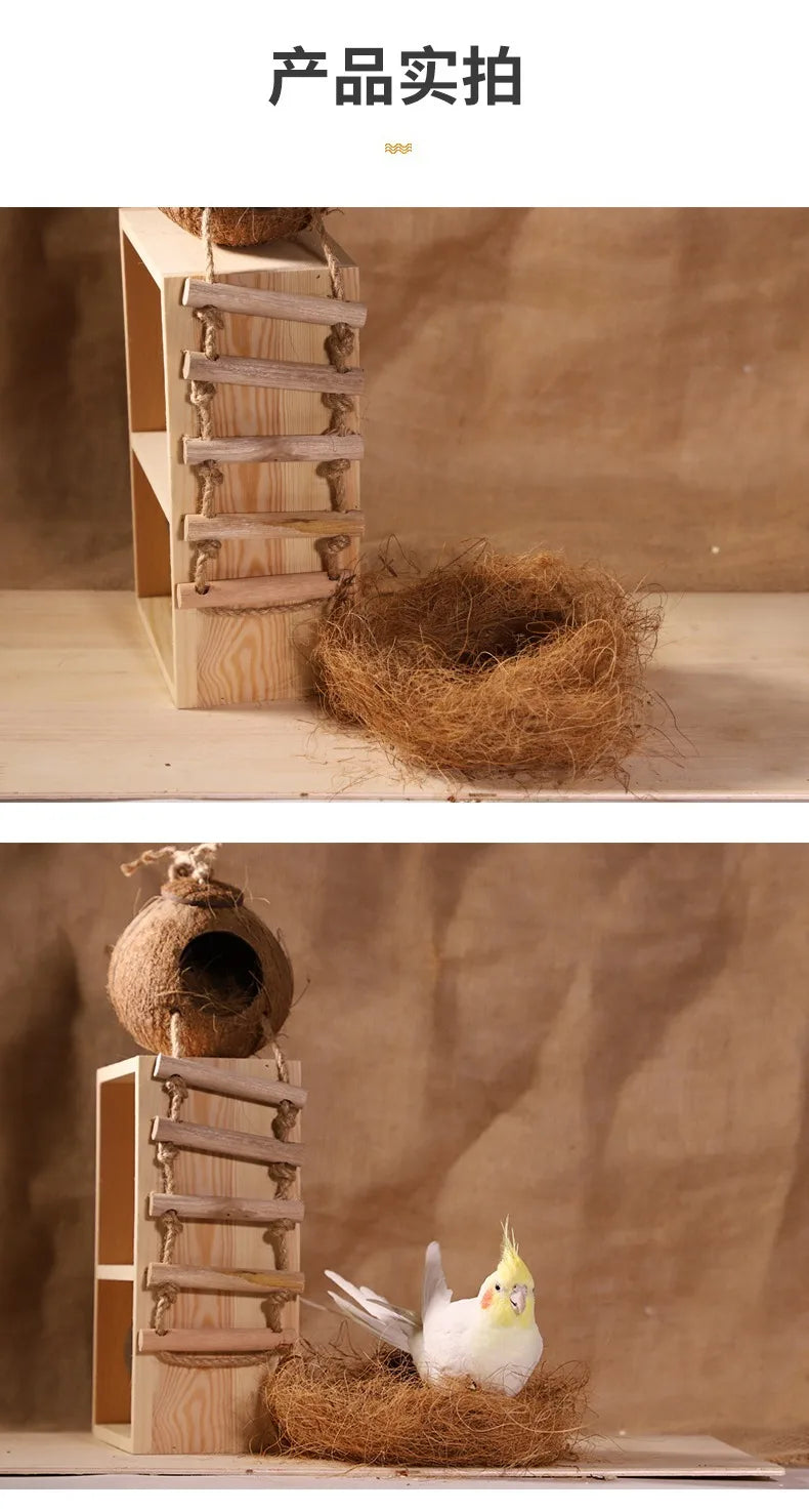 100/200g Coconut Fiber Nesting Material Nest / Fibre Aviary Birds Canaries Finches Nest Filled Grass Bird Cage Accessories