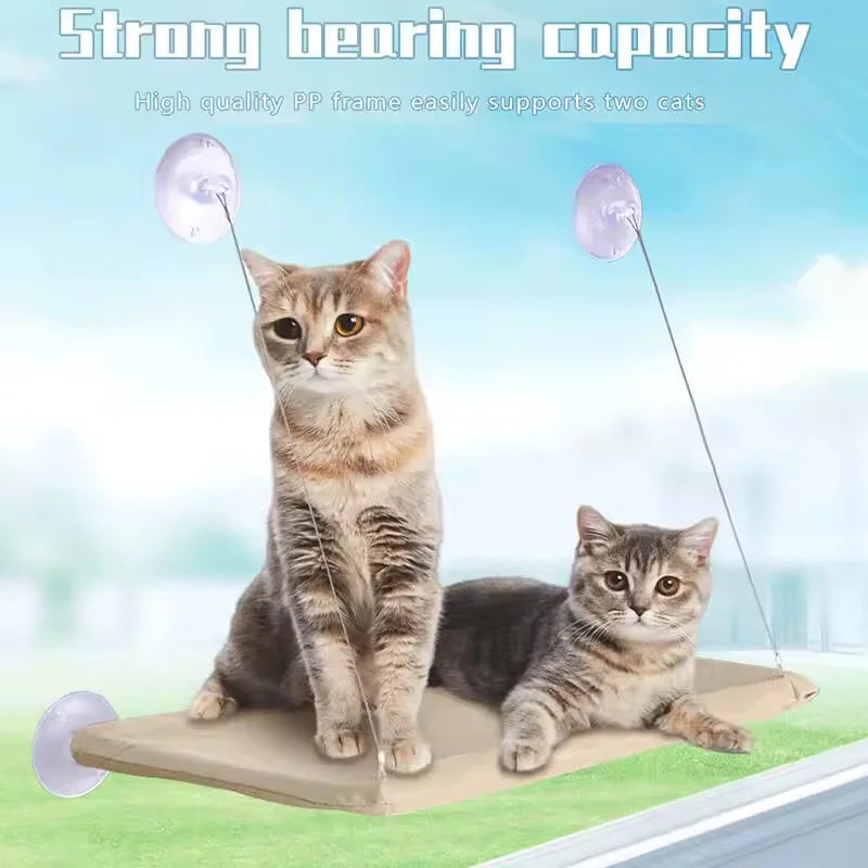 Winter Cat Window Hanging Hammock Bed Suction Cup Space Saving All Seasons Easy Install Pet Bed Cat Climbing Frame - Play Paws Toys
