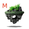 Suspended Island Fish Tank Decorative Creative Floating Stone Simulation Plants Caverns Crafts Ornaments Aquarium Accessories