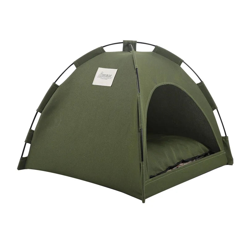 Pet Tent Bed Removable Cat Sofa Basket Canvas Semi-enclosed Cat House Dog Cave Hut Cat Sleeping Bed for Room Decor Pet Supplies - Play Paws Toys