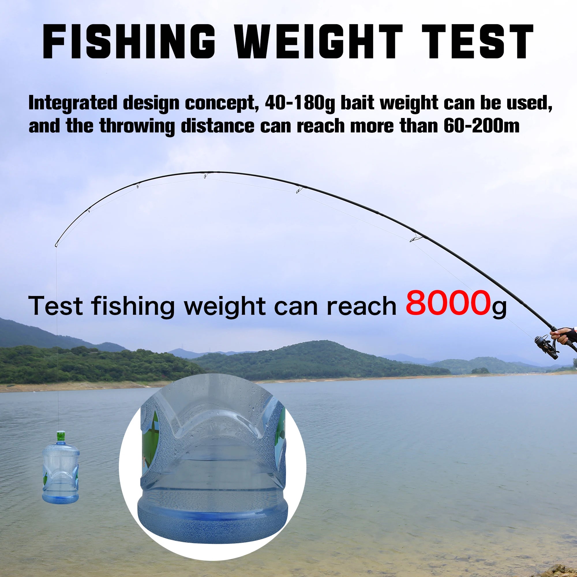 BIUTIFU BIGFISH Carp Fishing Rod 4.5/4.2/3.9/3.6/3.0m T800 Carbon 3.5lbs Throwing 40-200g Travel Surfcasting Spinning Hard Pole