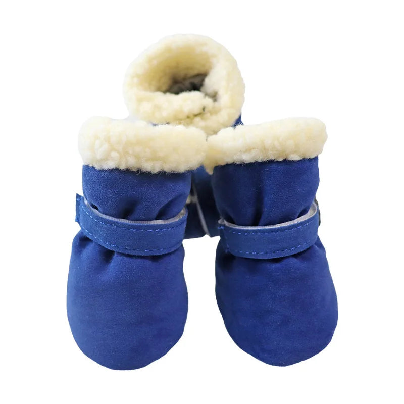 4pcs Winter Dog Shoes Waterproof Shoes For Medium Dogs Winter Boots For Small Dogs Warm Chihuahua Teeth Puppy Socks Yorkshire