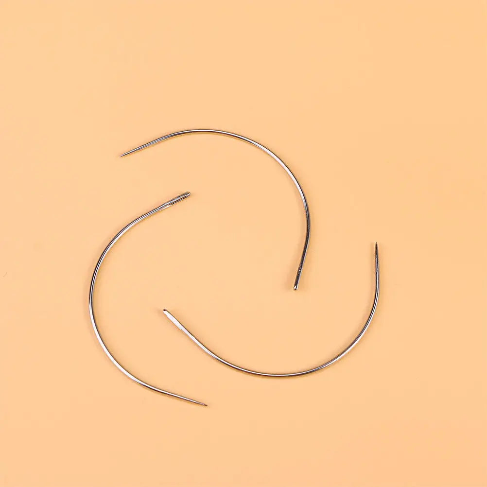 96Pcs Stainless Steel C Type Curved Sewing Needles Big Eye Hand Needles for Craft Sewing Repair Big Eye Needle