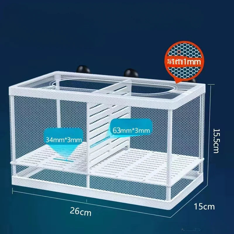 S/L Aquarium Fish Breeding Breeder Box Baby Fish Hatchery Isolation Net Fish Tank Incubator Box Hanging Aquarium אקווריום לדגים