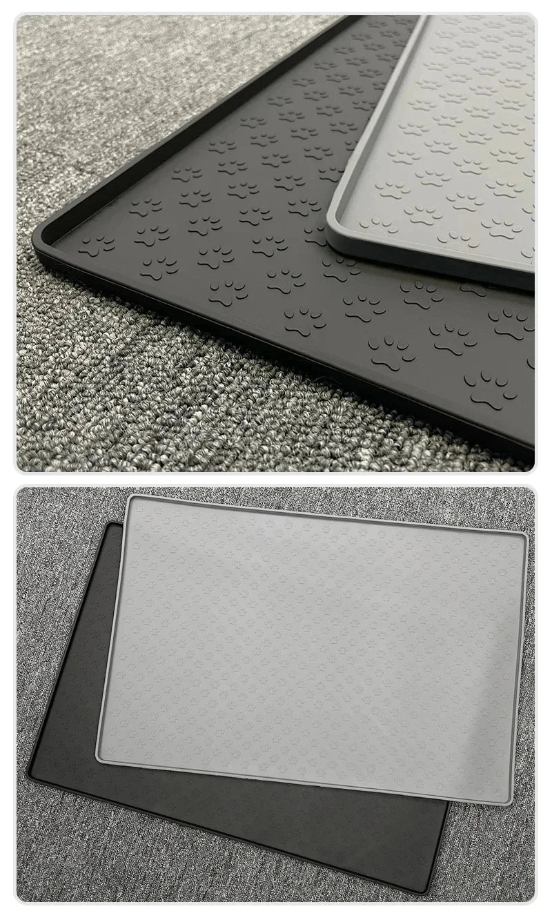 Pet Placemat Cat Dog Drinking Feeding Placemat Feeder Mats Cat Feed Mat Dog Food bowl Mat Silicone Waterproof Pet Bowl Pad - Play Paws Toys