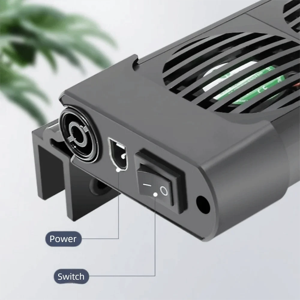 2/3/4/5/6 Head Aquarium Cooling Fans 135° Rotation Silent Fish Tank Cooler US Plug Temperature Control System Chiller Control