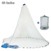Casting Net 4ft 6ft 8ft Radius Cast Nets USA Saltwater Freshwater Fishing Net with Ring Easy to Throw Casting Net for Bait Trap
