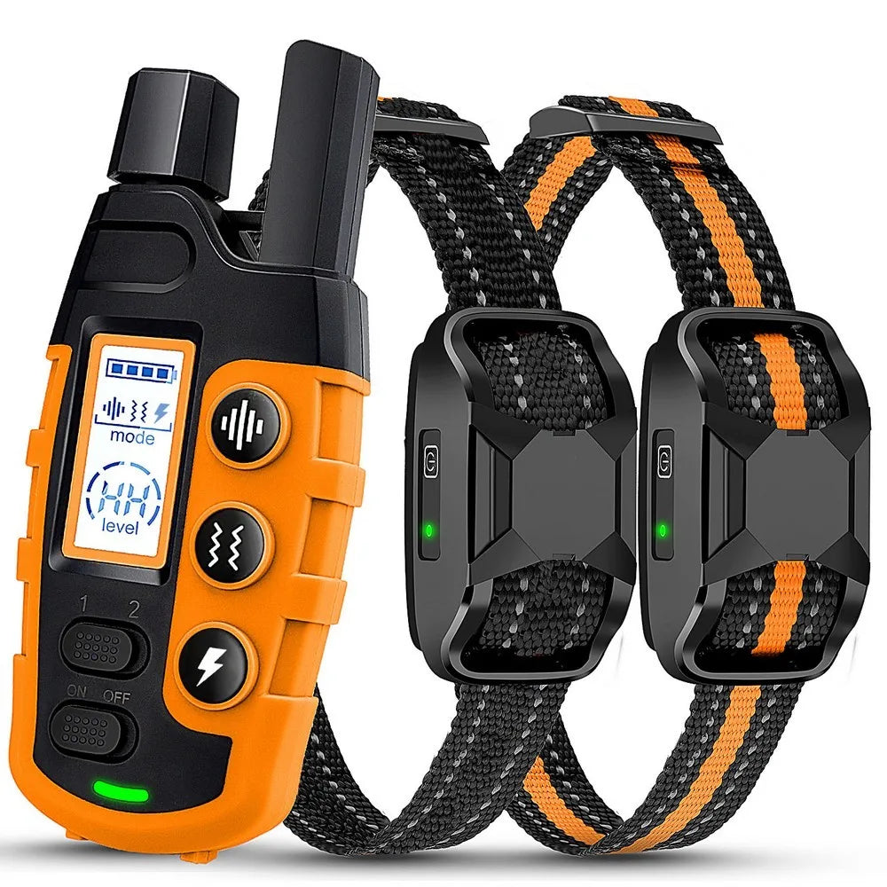 1000M Remote Pet Dog Training Collar IP67 Waterproof Shock Vibration Rechargeable Collar Pet Trainer Anti Bark Stop For 2 Dogs