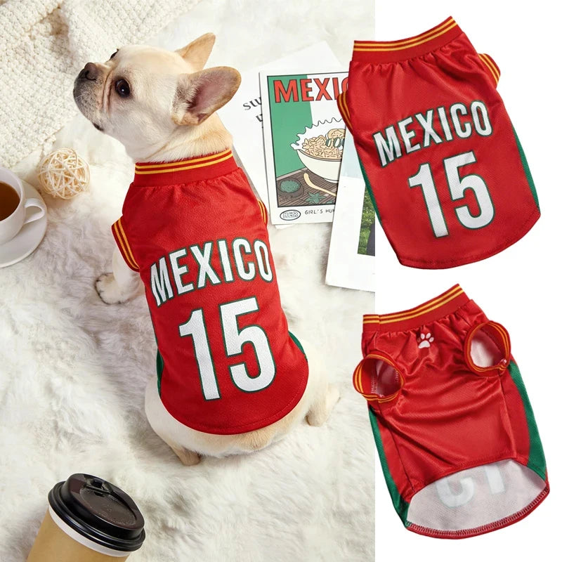 Cat Dog 2026 Soccer Football Breathable Mesh Jersey Dog Jersey Thin Cool Summer Pet Clothes T Shirt Puppy Soft Quick Dry Vest