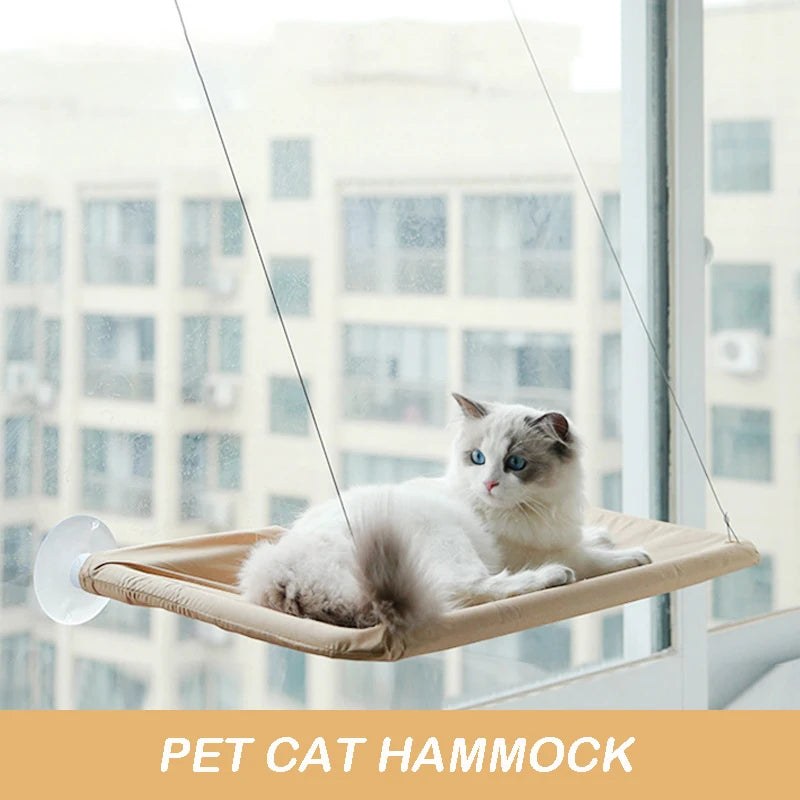 Pet Cat Hammock Aerial Hanging Cat Bed Cats Bed House Kitten Climbing Frame Sunny Window Seat Nest Bearing 20kg Pet Accessories - Play Paws Toys