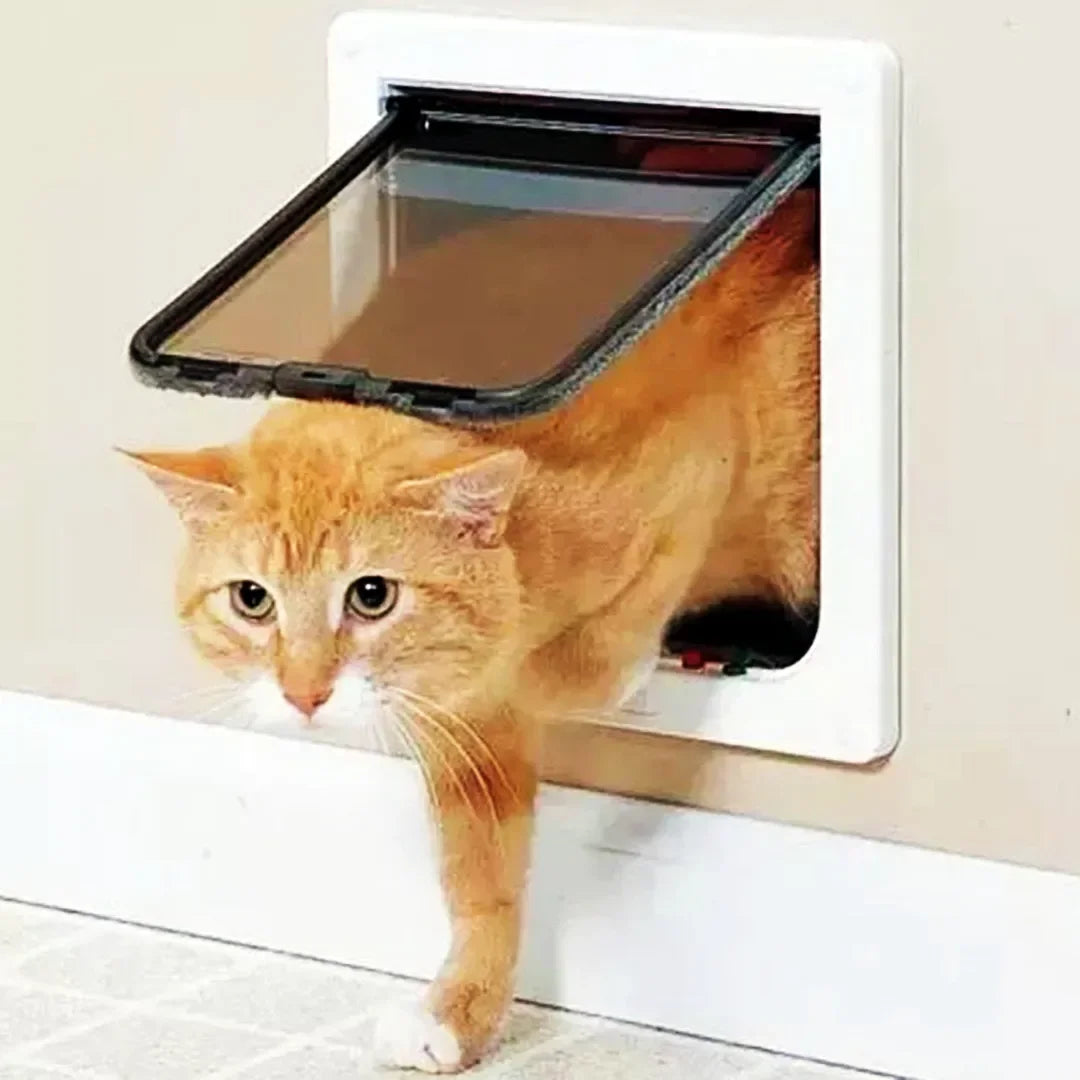4 Way Lockable Dog & Cat Door,Pet Gate Allows Free Access in Both Directions,Flap Pet Gate Door,Cat door, Pet Safety Supplies - Play Paws Toys