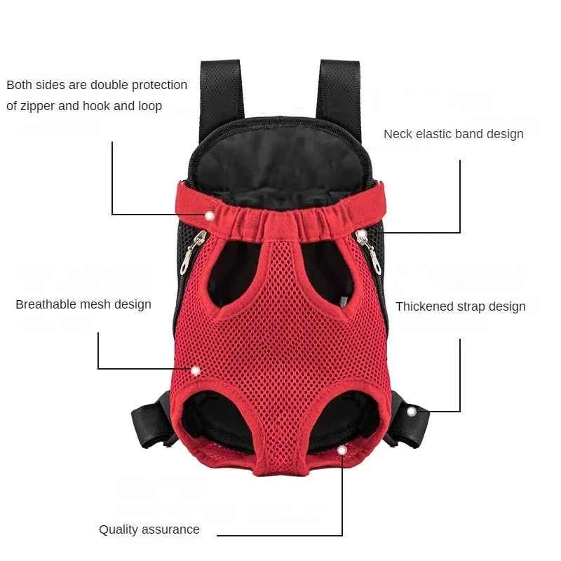 Double Shoulder Breathable Portable Travel Pet Dog Carrier Backpack Mesh Carrier Front Bag for Small Dog Cats Outdoor