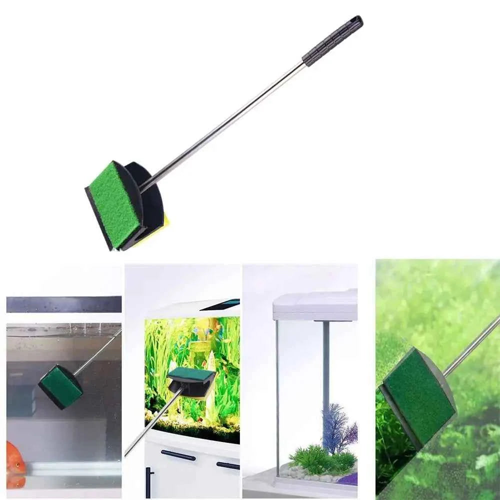Tools Aquarium Fish Tank Cleaning Brushes High Quality Scrubber Window Algae Scraper Long Handle Sponge Accessories