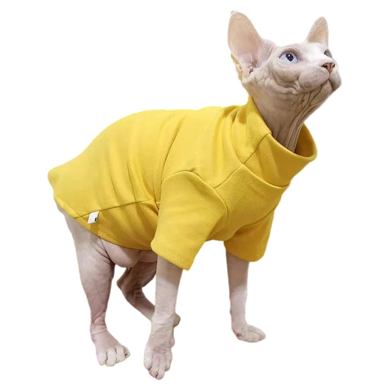 Sphynx Cat Clothes Winter Thick Pet Clothes for Small Dogs Cats Pullover Shirt Soft Warm Hairless Cat Pajamas Dachshund Clothing - Play Paws Toys