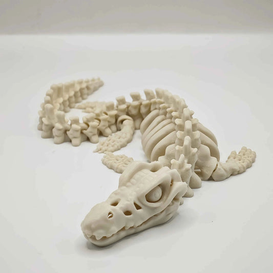 Realistic Mosasaurus Skeleton Aquarium Ornament, White Fins & Tail, Paleontology Gift for Collectors & Aquarium Enthusiasts