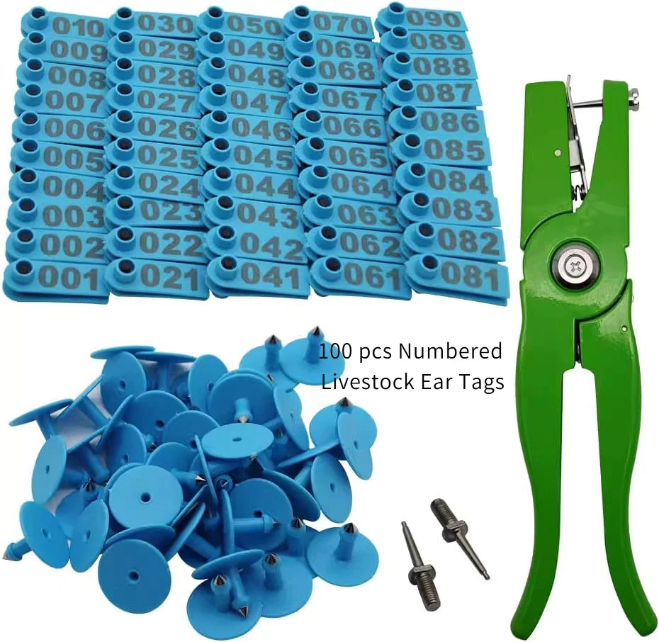Livestock Ear Tag Pliers for Numbered Tags, Durable Animal ID Applicator Tool for Cattle, Pigs, Goats & Farm Use