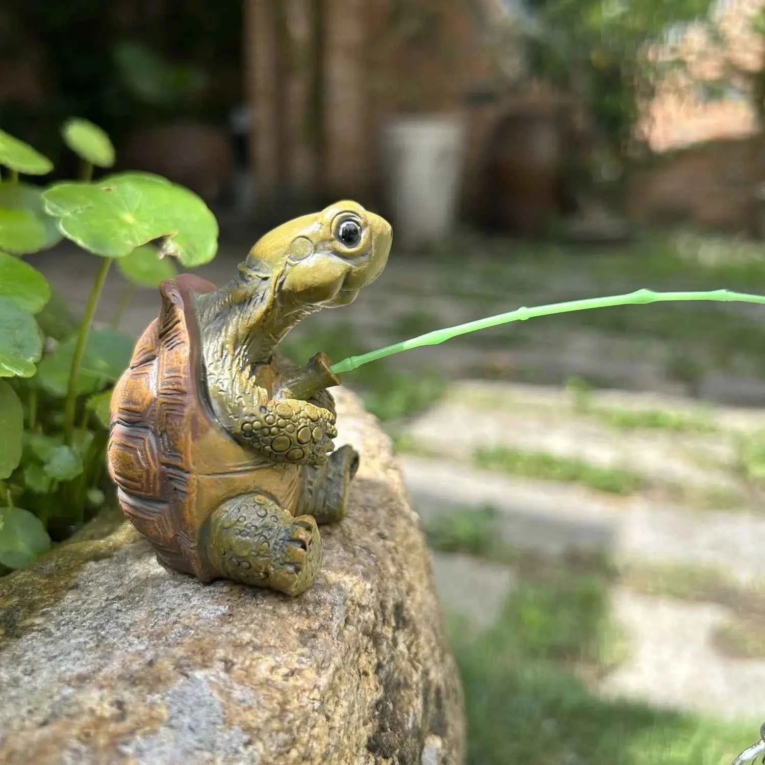Creative Cute Fishing Turtle Resin Figure Statue Fish Tank Decoration Micro-Landscape Garden Decoration Aquarium Ornaments
