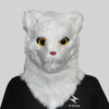 Movable Mouth Cat Head Mask Animal Latex Cute Helmet  Artificial Fur for Halloween Costumes Party Props Adult Size