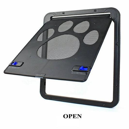 Pet Door New Safe Lockable Magnetic Screen Outdoor Dogs Cats Window Gate House Enter Freely Fashion Pretty Garden Easy Install - Play Paws Toys
