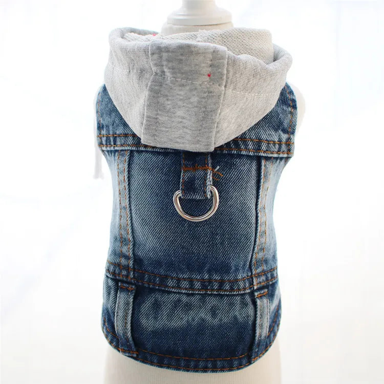 XS-2XL Denim Dog Clothes Cowboy Pet Dog Coat Puppy Clothing For Small Dogs Jeans Jacket Dog Vest Coat Puppy Outfits Cat Clothes