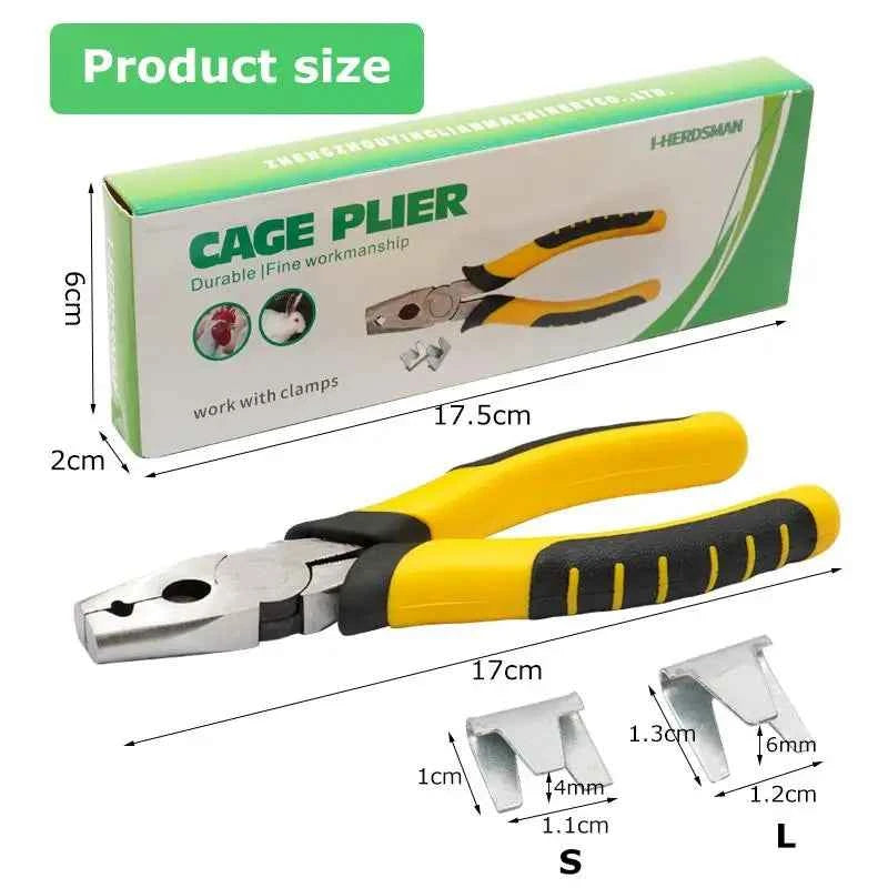 Pet Cage Installation Repair Clamp Chicken Quail Cage Binding Cage Pliers Bird Rabbit Clamp Pliers with Nail Cage Buckle Clips